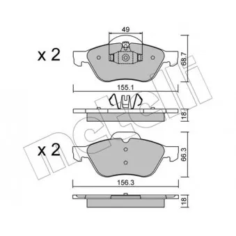 Jeu de 4 plaquettes de frein avant METELLI OEM 410601237R