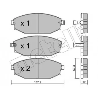 Jeu de 4 plaquettes de frein avant METELLI OEM S2000100