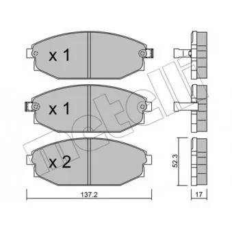 METELLI 22-0363-0 - Jeu de 4 plaquettes de frein avant
