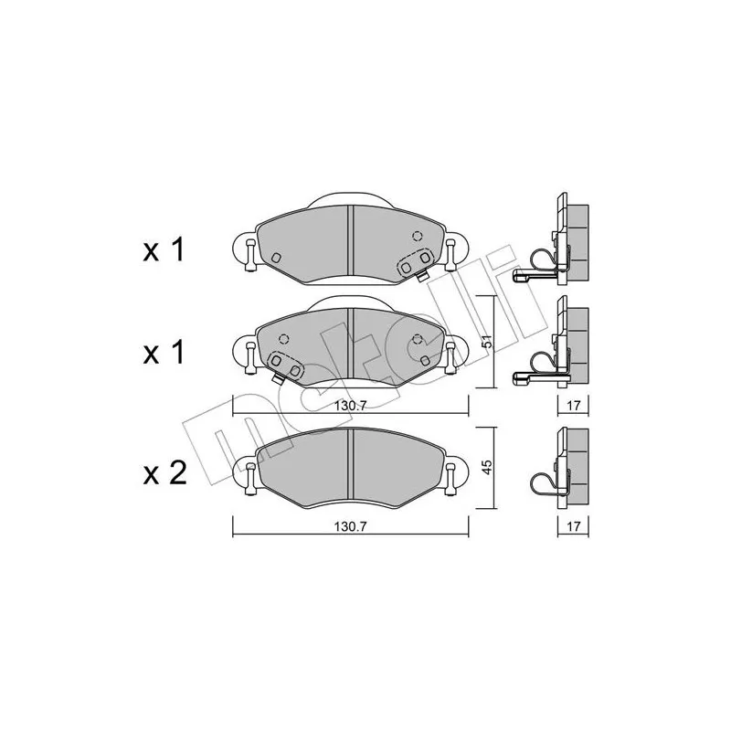 Jeu de 4 plaquettes de frein avant METELLI 22-0421-0 - Visuel 1