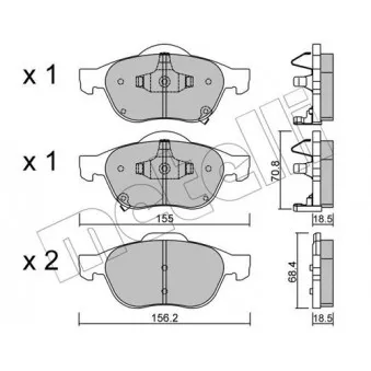 Jeu de 4 plaquettes de frein avant METELLI OEM 0446505070
