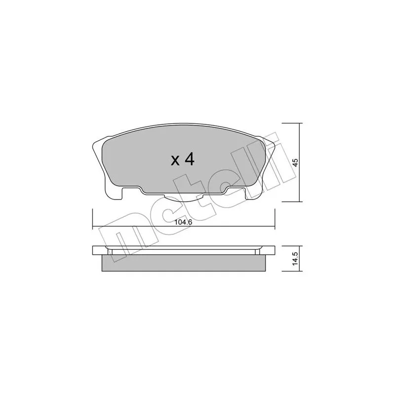 Jeu de 4 plaquettes de frein avant METELLI 22-0458-0 - Visuel 1