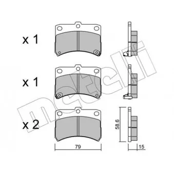 Jeu de 4 plaquettes de frein avant METELLI OEM 0449197213