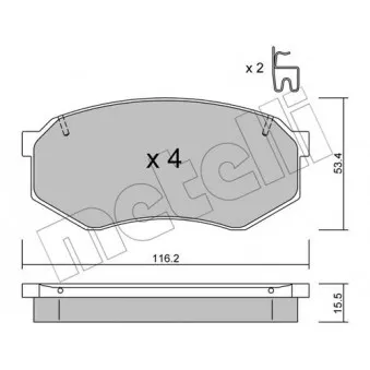 METELLI 22-0471-0 - Jeu de 4 plaquettes de frein avant