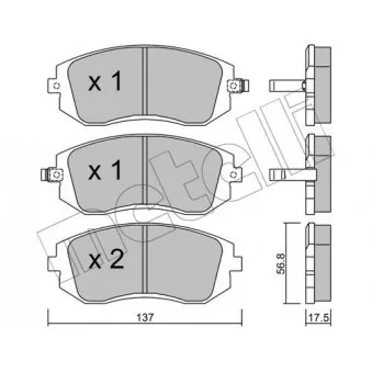 Jeu de 4 plaquettes de frein avant METELLI OEM 26296FE081