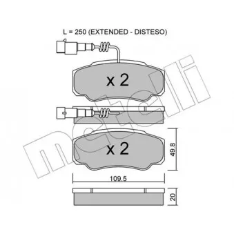 Jeu de 4 plaquettes de frein arrière METELLI OEM D4060MA000