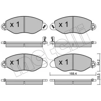 Jeu de 4 plaquettes de frein avant METELLI OEM 1c1j2k021ab