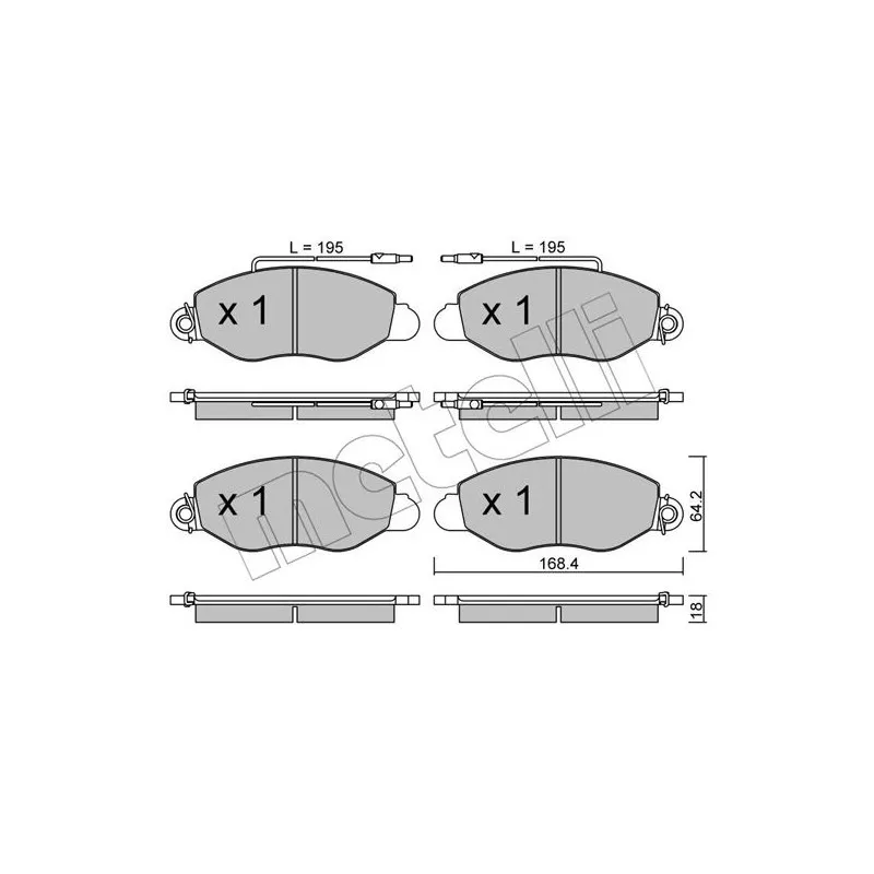 Jeu de 4 plaquettes de frein avant METELLI 22-0536-1 - Visuel 1