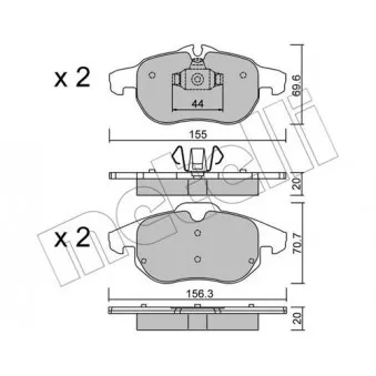 Jeu de 4 plaquettes de frein avant METELLI 22-0540-0 pour OPEL VECTRA 1.8 - 140cv