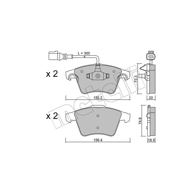 Jeu de 4 plaquettes de frein avant METELLI 22-0552-2 - Visuel 1