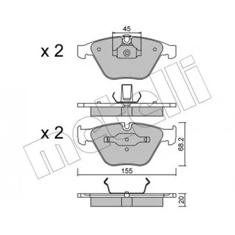 Jeu de 4 plaquettes de frein avant METELLI OEM 34116783542