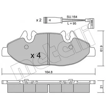 Jeu de 4 plaquettes de frein avant METELLI OEM A0034207910
