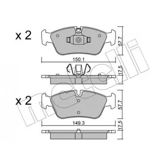 Jeu de 4 plaquettes de frein avant METELLI OEM 34116769951
