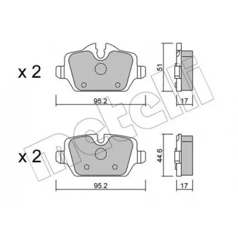 Jeu de 4 plaquettes de frein arrière METELLI OEM 34216767146
