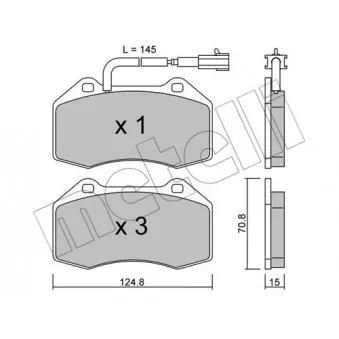 Jeu de 4 plaquettes de frein avant METELLI OEM 71753265