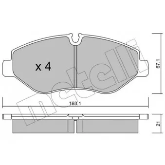 Jeu de 4 plaquettes de frein avant METELLI OEM A0044208320