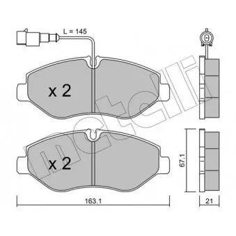 Jeu de 4 plaquettes de frein avant METELLI OEM D10609X60B