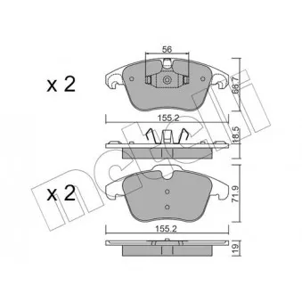 Jeu de 4 plaquettes de frein avant METELLI OEM 425477