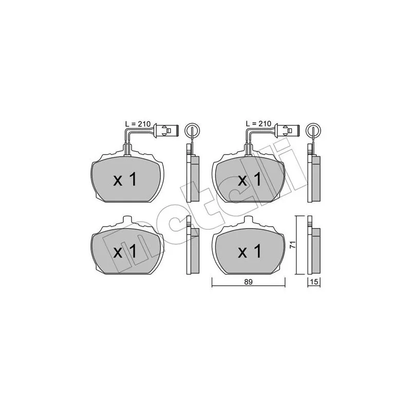 Jeu de 4 plaquettes de frein avant METELLI 22-0678-1 - Visuel 1
