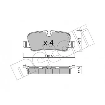 Jeu de 4 plaquettes de frein arrière METELLI OEM SFP500022