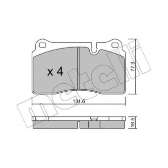 Jeu de 4 plaquettes de frein avant METELLI OEM SFP500045