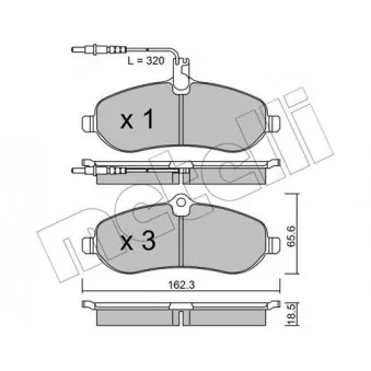 Jeu de 4 plaquettes de frein avant METELLI OEM 425364