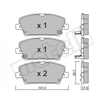 METELLI 22-0728-0 - Jeu de 4 plaquettes de frein avant