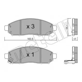 Jeu de 4 plaquettes de frein avant METELLI OEM 41060ZP025