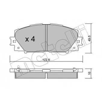 Jeu de 4 plaquettes de frein avant METELLI OEM 044650W141
