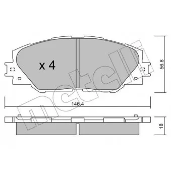 Jeu de 4 plaquettes de frein avant METELLI OEM 04465YZZDY