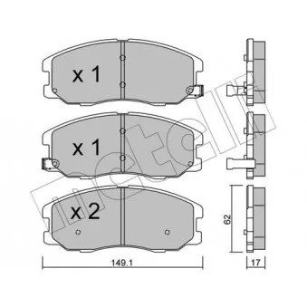 Jeu de 4 plaquettes de frein avant METELLI OEM 4817764