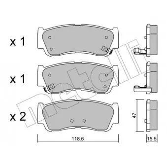 Jeu de 4 plaquettes de frein arrière METELLI OEM 583022BA00