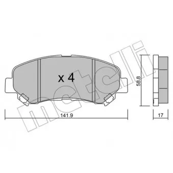 Jeu de 4 plaquettes de frein avant METELLI OEM D1080JE00A