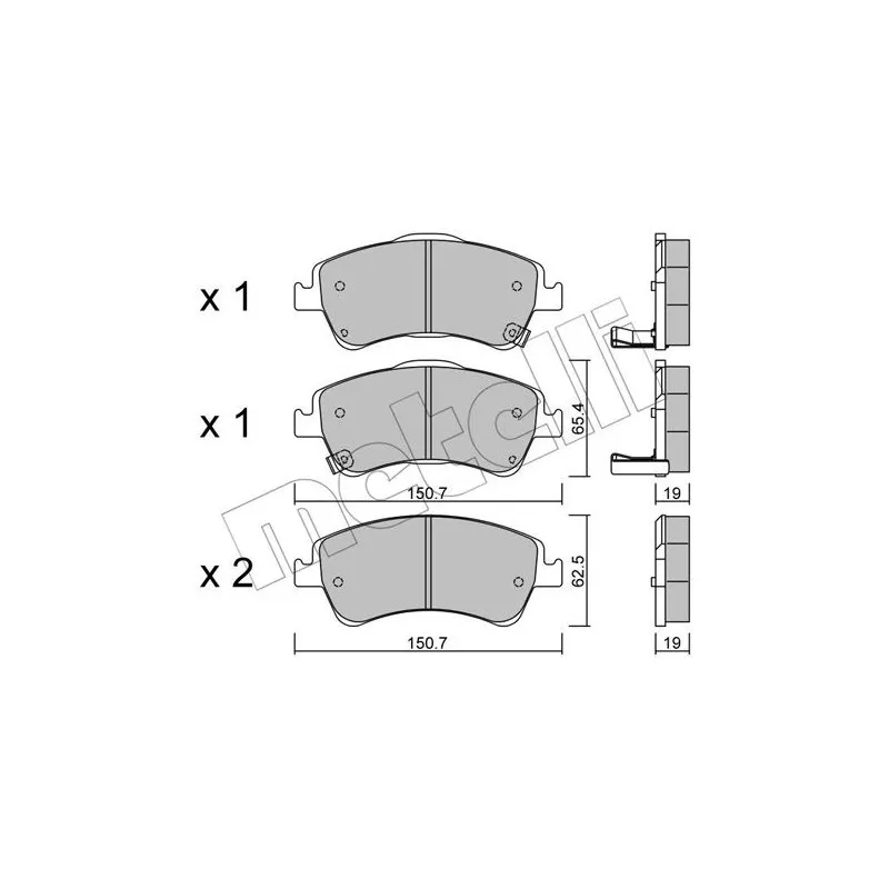 Jeu de 4 plaquettes de frein avant METELLI 22-0795-0 - Visuel 1