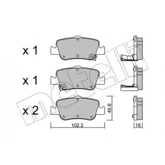 Jeu de 4 plaquettes de frein arrière METELLI OEM 0446602182