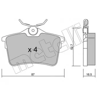 Jeu de 4 plaquettes de frein arrière METELLI OEM 425415