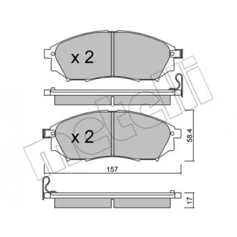 Jeu de 4 plaquettes de frein avant METELLI OEM 41060CC090