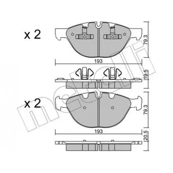 Jeu de 4 plaquettes de frein avant METELLI OEM 34116791514
