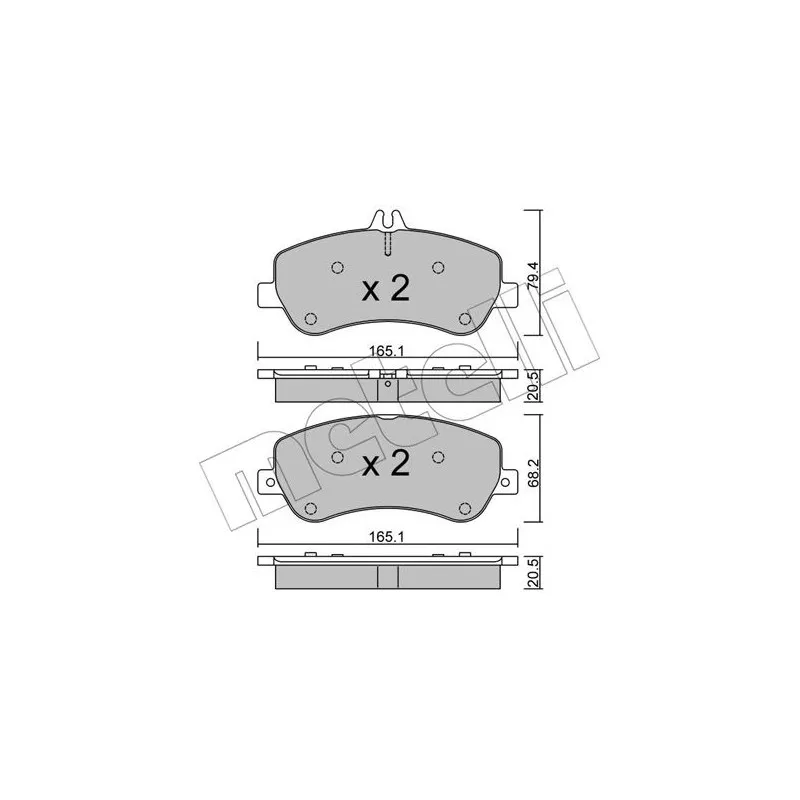 Jeu de 4 plaquettes de frein avant METELLI 22-0825-0 - Visuel 1