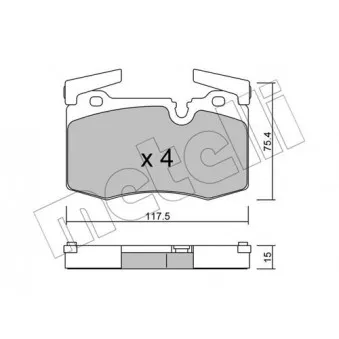 Jeu de 4 plaquettes de frein avant METELLI OEM 34116778719