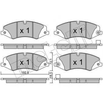 Jeu de 4 plaquettes de frein avant METELLI OEM LR051626