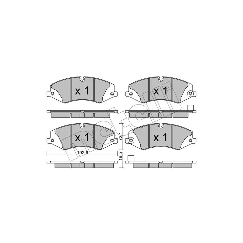 Jeu de 4 plaquettes de frein avant METELLI 22-0836-6 - Visuel 1