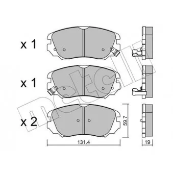 Jeu de 4 plaquettes de frein avant METELLI OEM 13237750