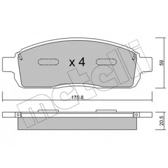 METELLI 22-0859-0 - Jeu de 4 plaquettes de frein avant