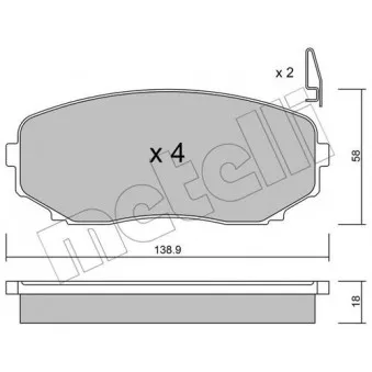 Jeu de 4 plaquettes de frein avant METELLI OEM ehy23328z