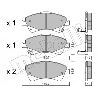 Jeu de 4 plaquettes de frein avant METELLI OEM 044650F010