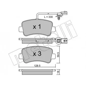 Jeu de 4 plaquettes de frein arrière METELLI OEM 440601147R