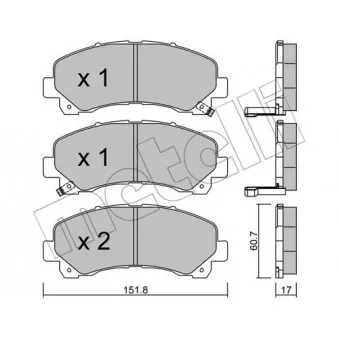 Jeu de 4 plaquettes de frein avant METELLI OEM 8979475710