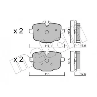 Jeu de 4 plaquettes de frein arrière METELLI OEM 34216867175