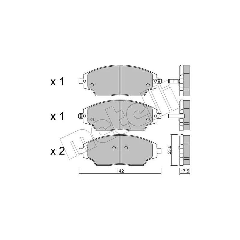 Jeu de 4 plaquettes de frein avant METELLI 22-1008-0 - Visuel 1